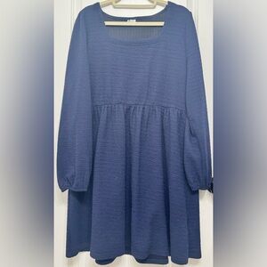 Blue Long Sleeve Dress